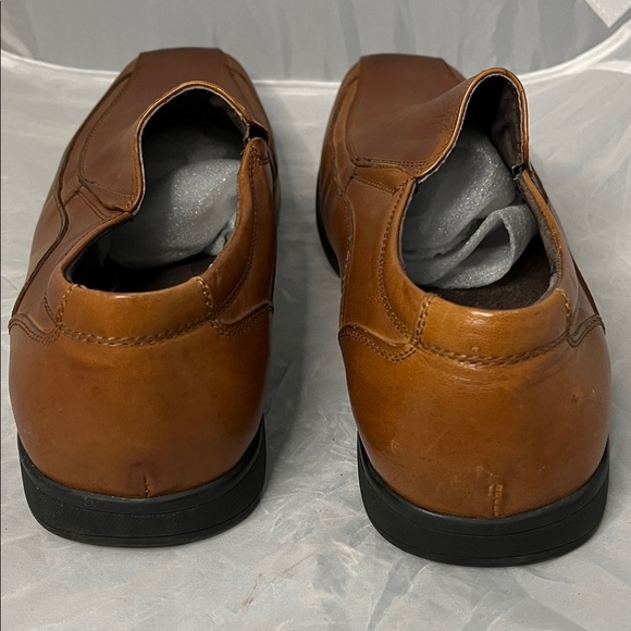 Asher Green Classic Camel Brown Genuine Leather Slip On Loafers - Size 10 main image 11